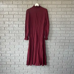 NWT Reformation Stevi Shirred Georgette Midi Dress in Plum Size 4 thumbnail 5