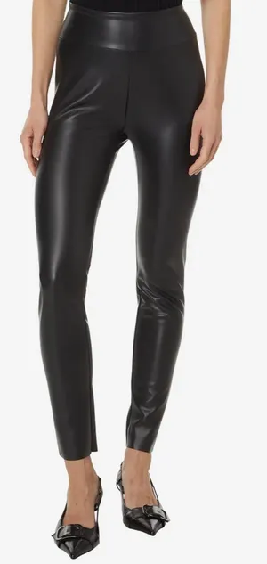 Express Black Faux Leather Low Rise Leggings thumbnail 1