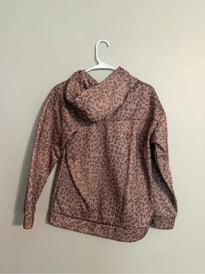 Leopard Print Pullover Hoodie in Taupe & Dark Brown thumbnail 2