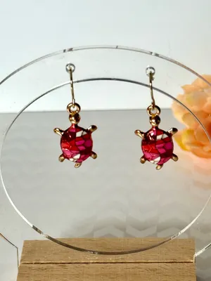 Pink Turtle Earrings thumbnail 2