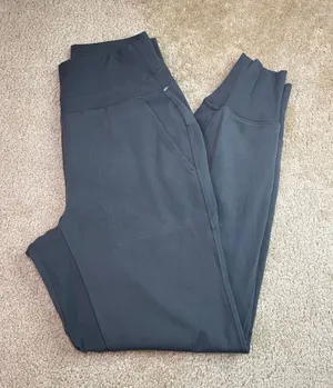 Athleta Women’s Jogger Pants Size Small Gray Ribbed Waist Zipper Pockets Athleisure thumbnail 1