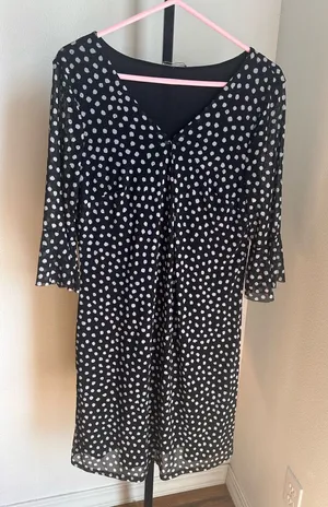 Polka dot large dress Black thumbnail 1