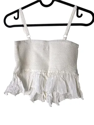 LIMIED EDITION Aritzia Wilfred Dareau Camisole La Bohème Smocked Ruffle crop XXS thumbnail 4