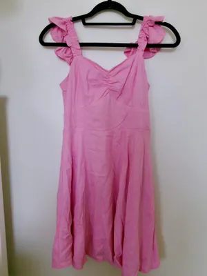 Francesca’s Pink Ruffle Strap Mini Dress thumbnail 2