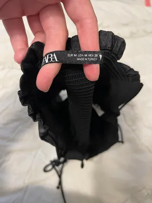 ZARA Black Silk Crop Top thumbnail 3