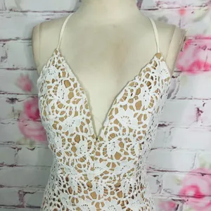 J.O.A. NWT Off white lace strappy back sheath cocktail party dress thumbnail 5