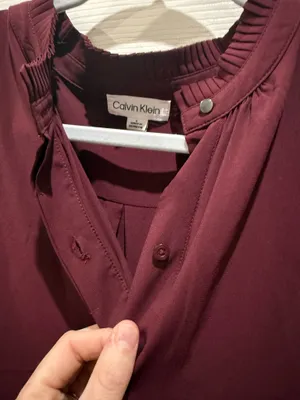 Calvin Klein Maroon Sleveless Blouse thumbnail 3