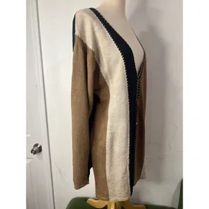 Vintage Marisa Christina Linen Cotton Colorblock Cardigan Small Artisanal Boho thumbnail 4