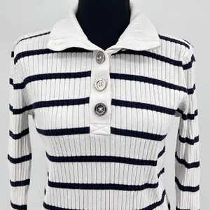 Ralph Lauren LRL Top Womens M 100%‎ Cotton Coastal Prep Stripe Shirt Black White thumbnail 4