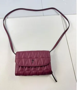 Simply Vera Vera Wang‎ Burgundy Quilted Crossbody Bag Purse Small Flap thumbnail 1
