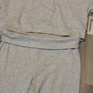 No Boundaries New! Women’s Light Gray Waffle-Knit Hoodie & pants Set size L thumbnail 5