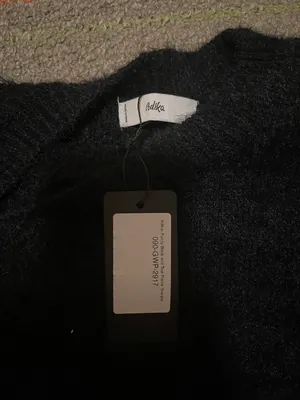 Adika Fuzzy Black and Teal Flame Sweater thumbnail 2