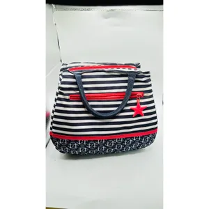 Tupperware top handle sack Hamptons Nautical Seashore Insulated Lunch Bag thumbnail 3