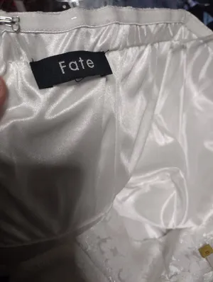 Fate White Strapless Satin Brocade Dress thumbnail 5