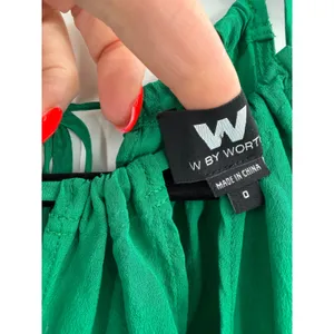 W by Worth‎ Halter Top Womens 0 Green Silk Blend Keyhole Neck Quiet Luxury thumbnail 3