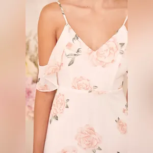 Lulus Take You‎ There Floral Print Maxi Dress in Ivory Size Small thumbnail 12