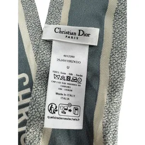 Christian Dior Toile de Jouy‎ Floral Silk Mitzah Scarf Beige Multicolor thumbnail 11