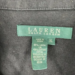 Lauren Ralph Lauren Jacket‎ Womens XL Black Linen Blend Embroidered Western Snap thumbnail 5
