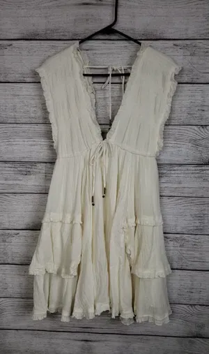 Free People Antionette Dress in Sand Dollar thumbnail 4