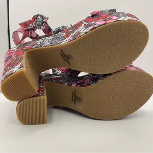 Lulu's Nokunu pink floral ankle strap platform sandals women’s Size 9 thumbnail 10