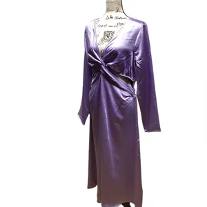 The Drop Violeta cut out silky dress Lavender. Size Large thumbnail 6