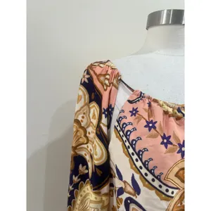 Farm‎ Rio Paisley Floral Tie Front Boho Festival Mini Dress Size Large thumbnail 6