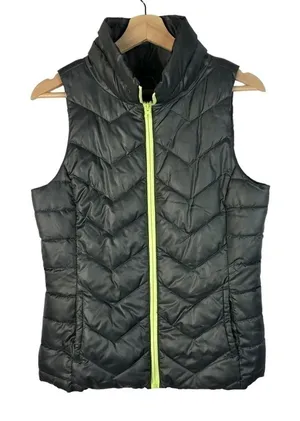 SO Gray & Green‎ Zip Sleeveless Puffer Vest S thumbnail 1