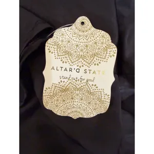 Altar'd State Black Satin Romper Small Flutter Sleeve Tie Front Coquette Party thumbnail 7