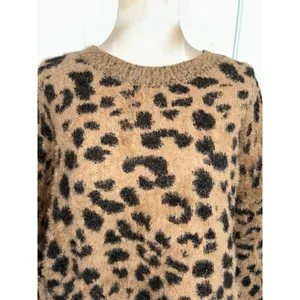 LUCCA Long Sleeve Crew Neck Brushed Knit Animal Print Sweater Size L thumbnail 2