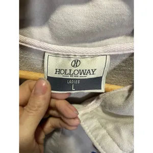 Holloway Womens Quarter Snap Pullover‎ Sweatshirt Gray Fleur De Lis Patch Large thumbnail 3