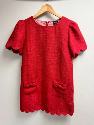 *NEW* Fate Scallop Edge Puff Sleeve Tweed Dress thumbnail 3