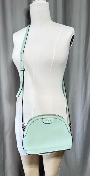 Kate Spade Perry Mint Green Saffiano Leather Small Dome Crossbody Purse Classic thumbnail 1