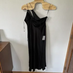 NEW Bardot Lamont Black Satin Slip Dress Size XXL/US 12 Midi‎ Lace thumbnail 7