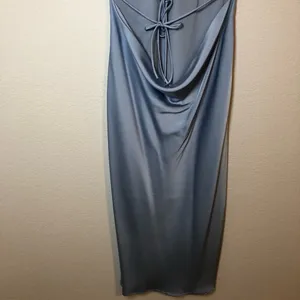 Elegant Light Blue Halter Neck Dress Size L thumbnail 8