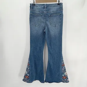 Altar’d State Jeans Womens 26 Blue Denim Flare Embroidered Floral Boho thumbnail 3