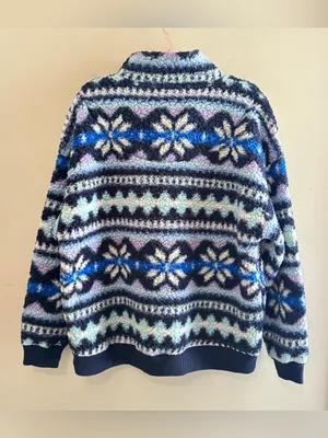 AERIE Hometown‎ Holiday Quarter Zip Oversized Sherpa Pullover, Size Medium thumbnail 7
