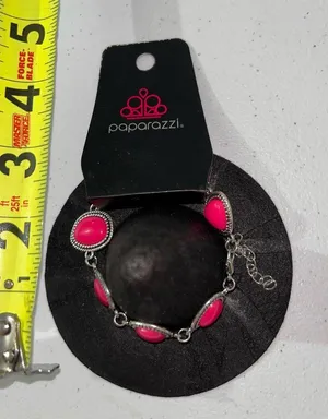 💙 NWT Paparazzi Silver Bracelet with Pink Stones thumbnail 2