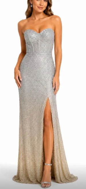 New Blondie Nites Metallic Glitter Corset Gown Size 9 Formal Prom Dress thumbnail 1