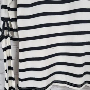 Old Navy Women's Black White‎ Striped Boat Neck Tie Sleeve Shirt Size M Cotton thumbnail 11