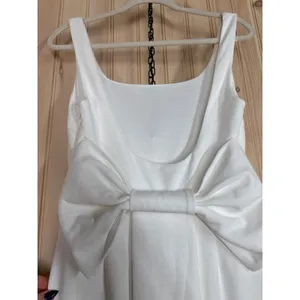 Lulus Loving Fate White Bow Square Neck Backless Maxi Dress Elegant Medium thumbnail 8