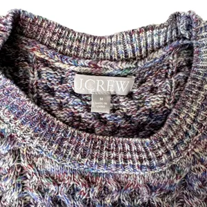 J. Crew Lavender Wool Marled Cable Knit Crewneck Sweater Women's Size Medium thumbnail 5