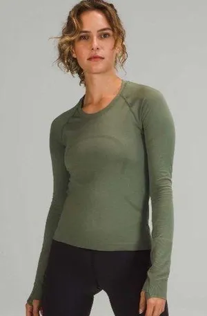 Lululemon Swiftly 2.0 Race Length Long Sleeve Size 10 Athletic Shirt Green thumbnail 1
