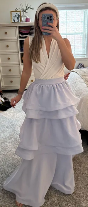 Boutique Teagan Tiered Blue Maxi Skirt thumbnail 2