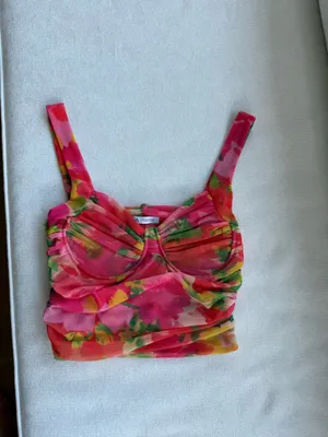 ZARA Floral Crop Top thumbnail 3