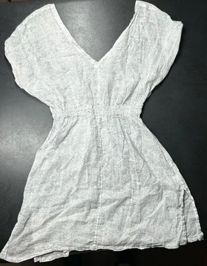 Athleta Size S Rip Rap Cover U Dress Sheer White Gray Swim Coverup thumbnail 1