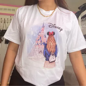 Disney White T-Shirt with Castle and Character Design thumbnail 3