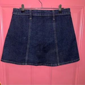 Altar'd State Womens Dark Wash Button Front‎ Denim A-Line Mini Skirt Size Small thumbnail 3
