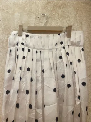 NWT Zara Avant-Garde Polka Dot Bubble Hem Cocoon Skirt White Black Viscose Sz L thumbnail 5
