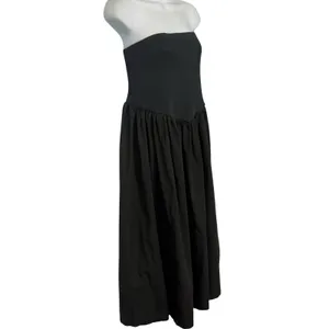 Anthropologie Black Strapless Basque Waist A-Line Midi Dress size 1X NEW Tags thumbnail 10