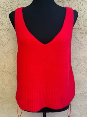 NWT A New Day Red Knit Sweater Tank Top thumbnail 1